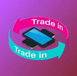 Illustration of an old phone being exchanged for a new one